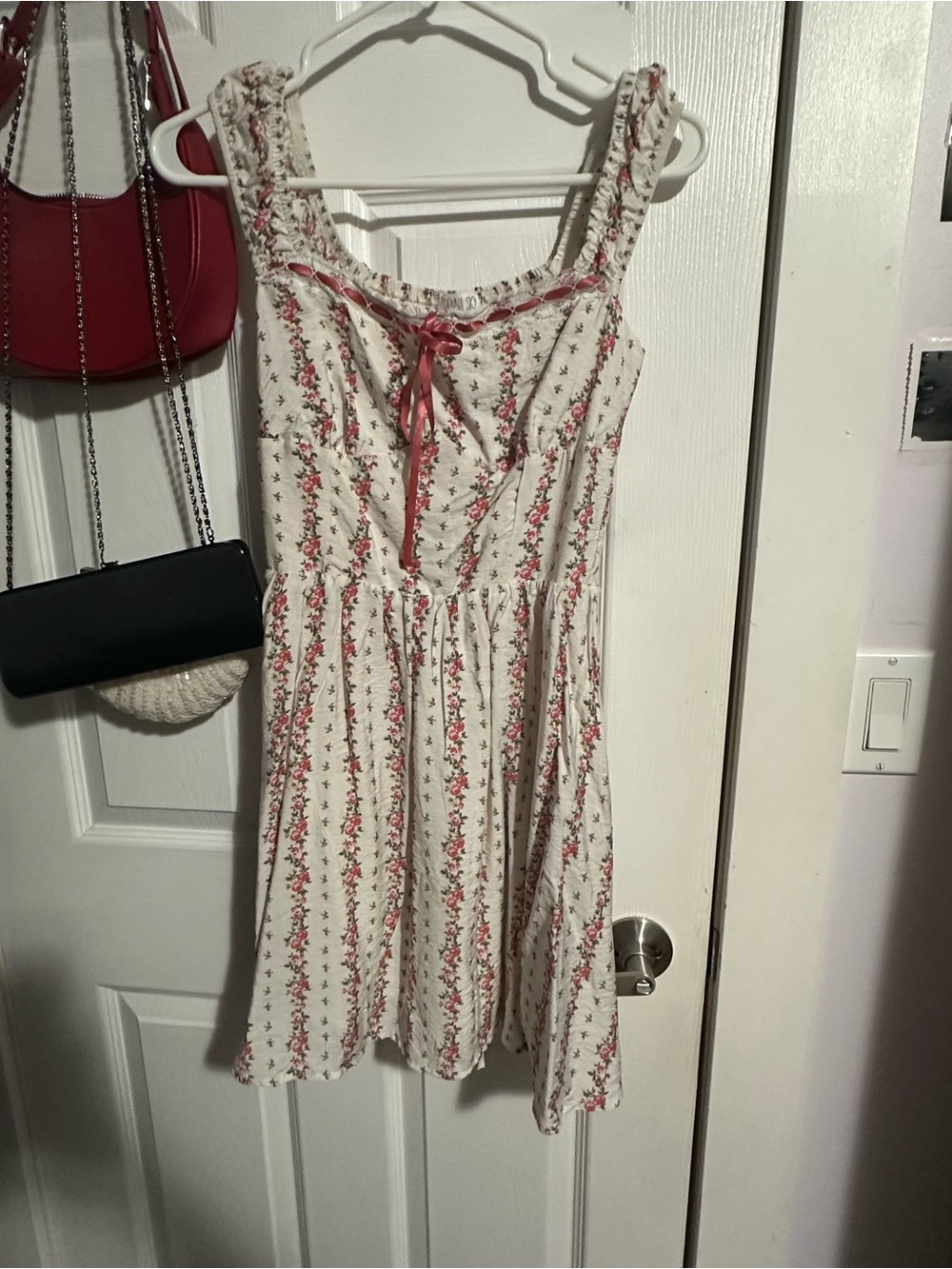 Sienna Sky Cream Dress with Pink and Green Floral Print